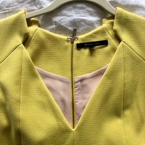 Rachel Roy yellow dress with scalloped hem line